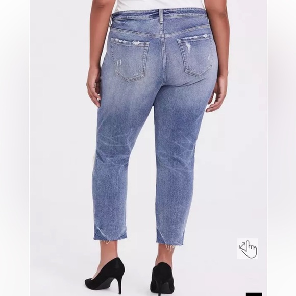 Torrid Size 28R Distressed High Rise Straight Jeans - Picture 2 of 10